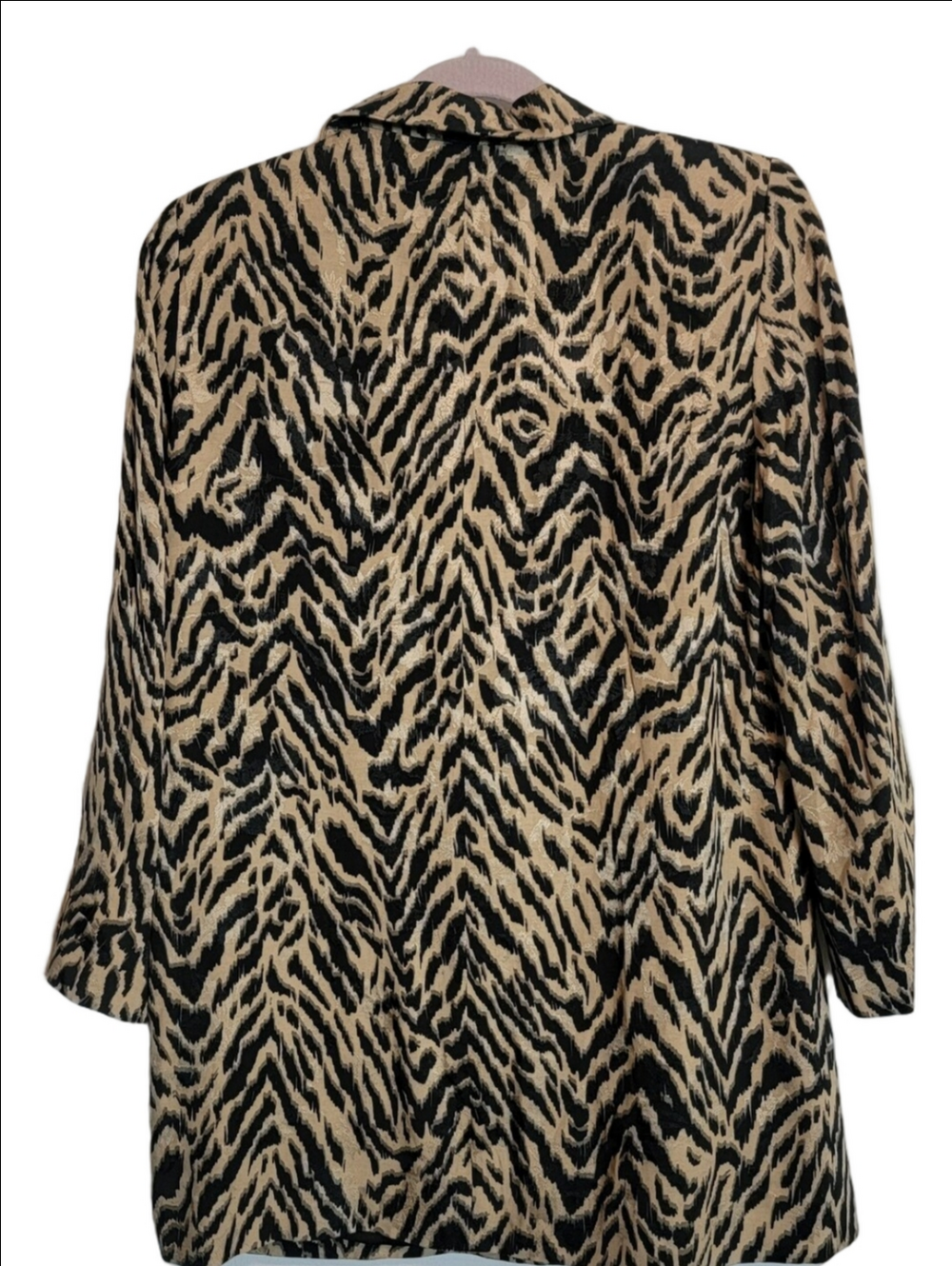 Mango MNG Black & Beige Animal-Print Blazer, NWOT, Small, Office, Career, Zebra - Picture 3 of 8